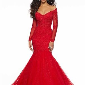 Red formal dress for pageant, prom, gala